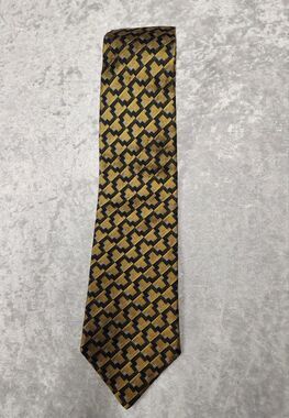 Vintage Louis Feraud Mens Geometric Print Silk Tie
